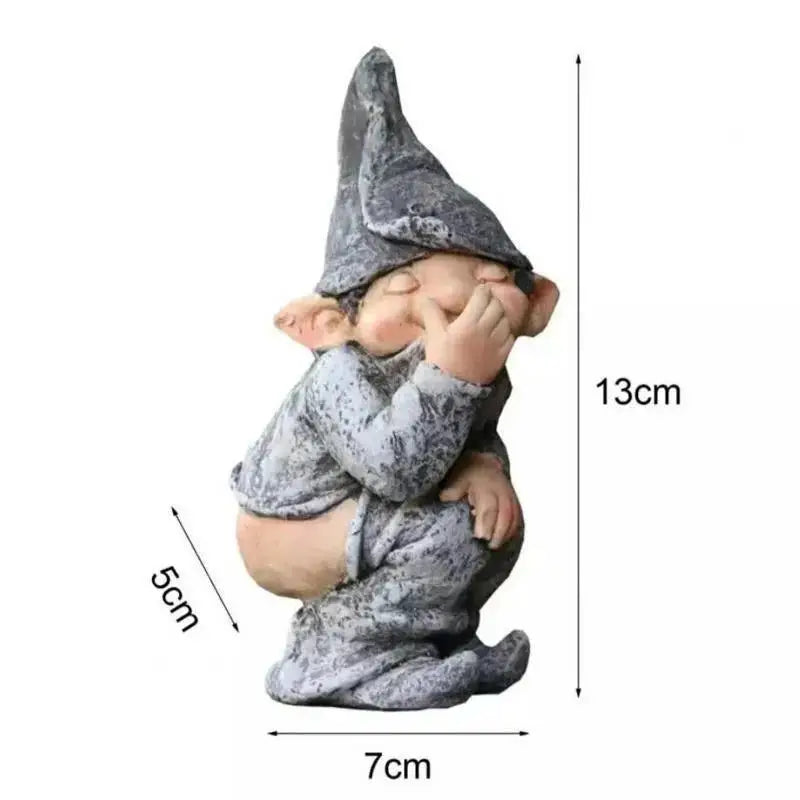Outdoor Naughty Dwarf Resin Statue Lawn Decoration Sculpture Balcony Qme