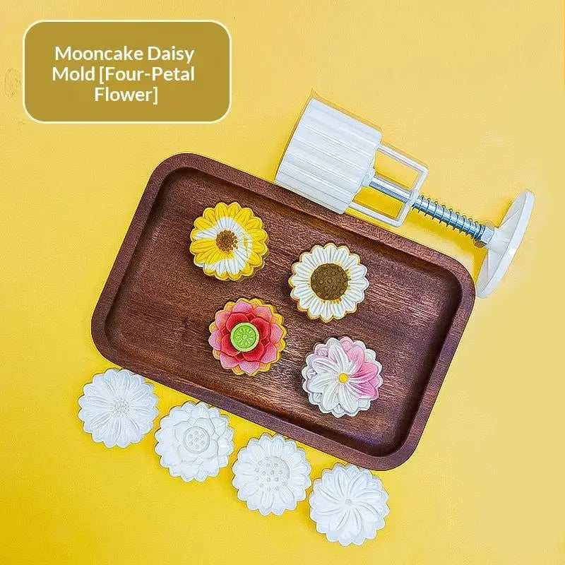 Mooncake Mold Plastic Hand Press Pastry Mung Bean Cake Model Qme 8