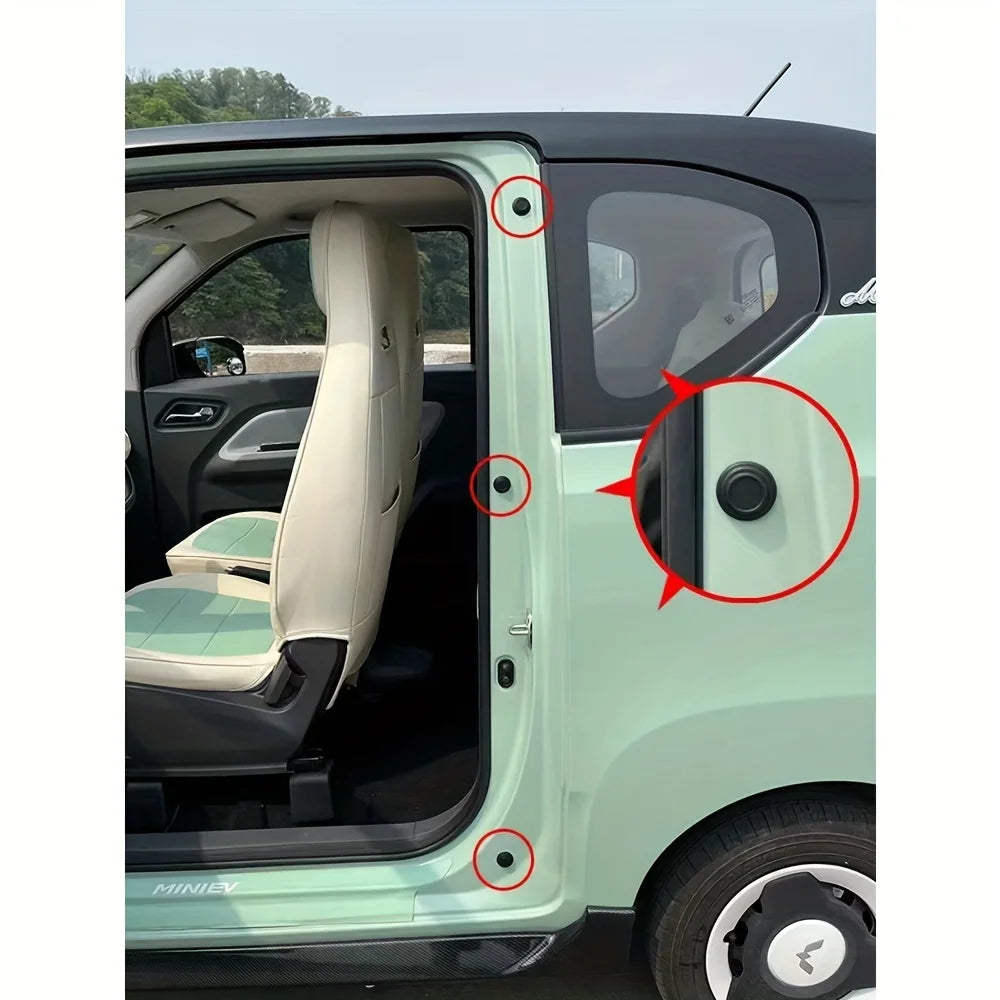 4pcs Car Door Soundproof Pads, Silicone Cushioning Noise Reduction Mats, Self-Adhesive Side Sound Insulation Qme