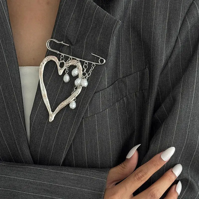 New Multi-Functional Chain Tassel Brooches Handmade Adjustable Clothes Accessory Detachable Beaded Chain Pin Women Qme L