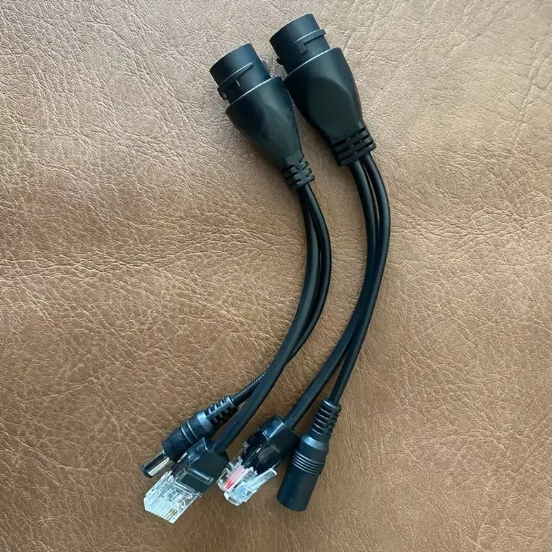 2pcs POE Splitter Cable RJ45 Injector Passive Power Over Ethernet Adapter Outdoor Black or White Color For IP Camera Qme