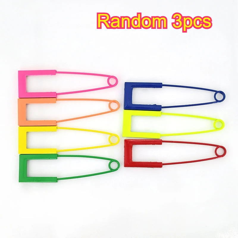 Colorful Square Safety Pins Metal Brooch Clips for Clothing Sewing Craft Decor Qme Random 3pcs