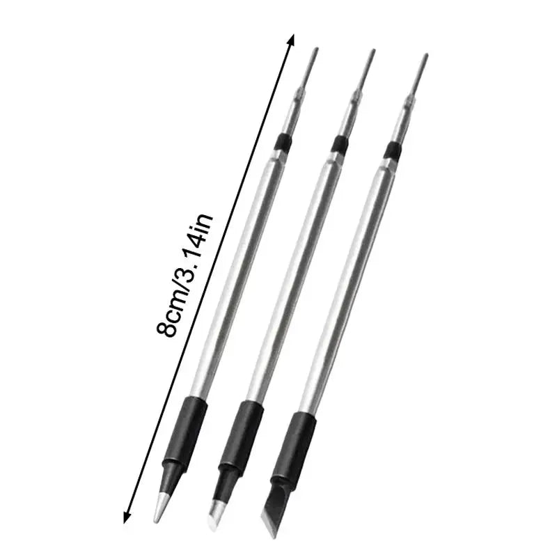 3Pcs Soldering Iron Tip USB Soldering Iron Tip 5V Battery Soldering Iron Tip Soldering Rework Accessories. Qme Silver 3PCS