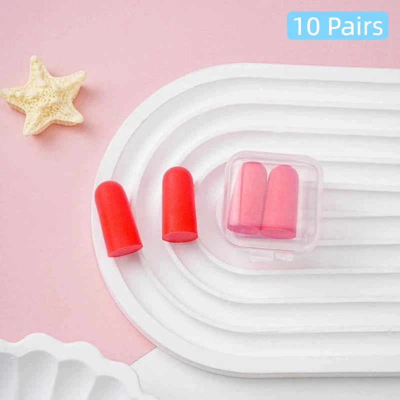Soft Foam Earplugs 38dB Noise Cancelling 10 Pairs Multicolor