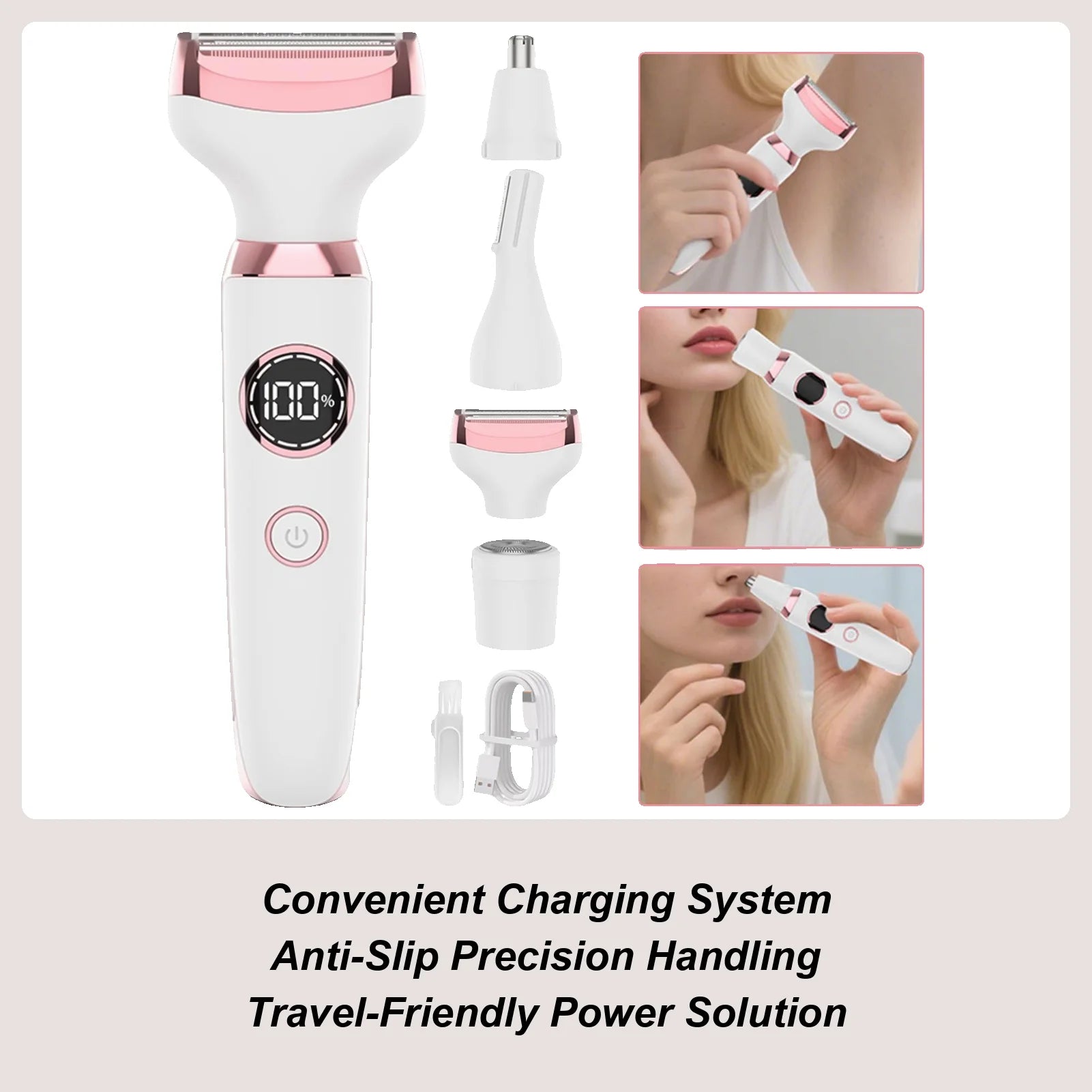 Ergonomic Handle Fast Charging Tool Body Hair Trimmer Painless Qme