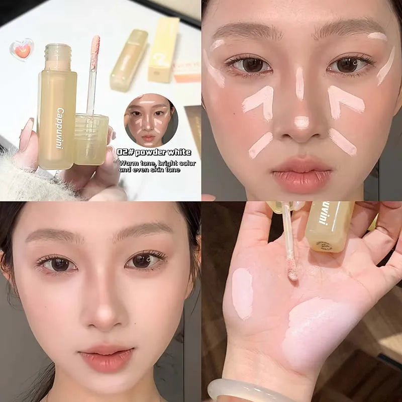 Matte Face Liquid Concealer Light Olive Cream Natural Whitening Full Coverage Waterproof Brightening Cover Dark Circle Concealer Qme 02