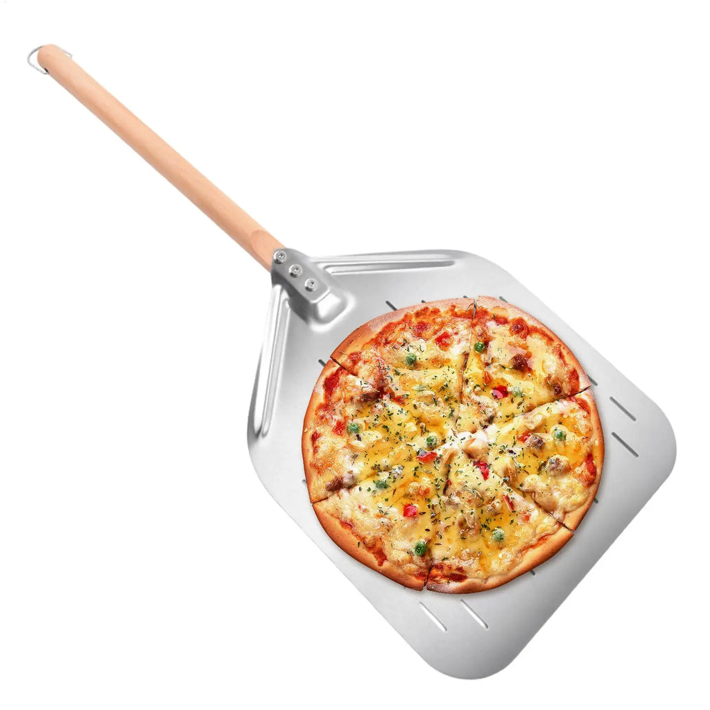 Pizza Paddle Stainless Steel Perforated Turning Oven Tool Spatula Qme China Mainland