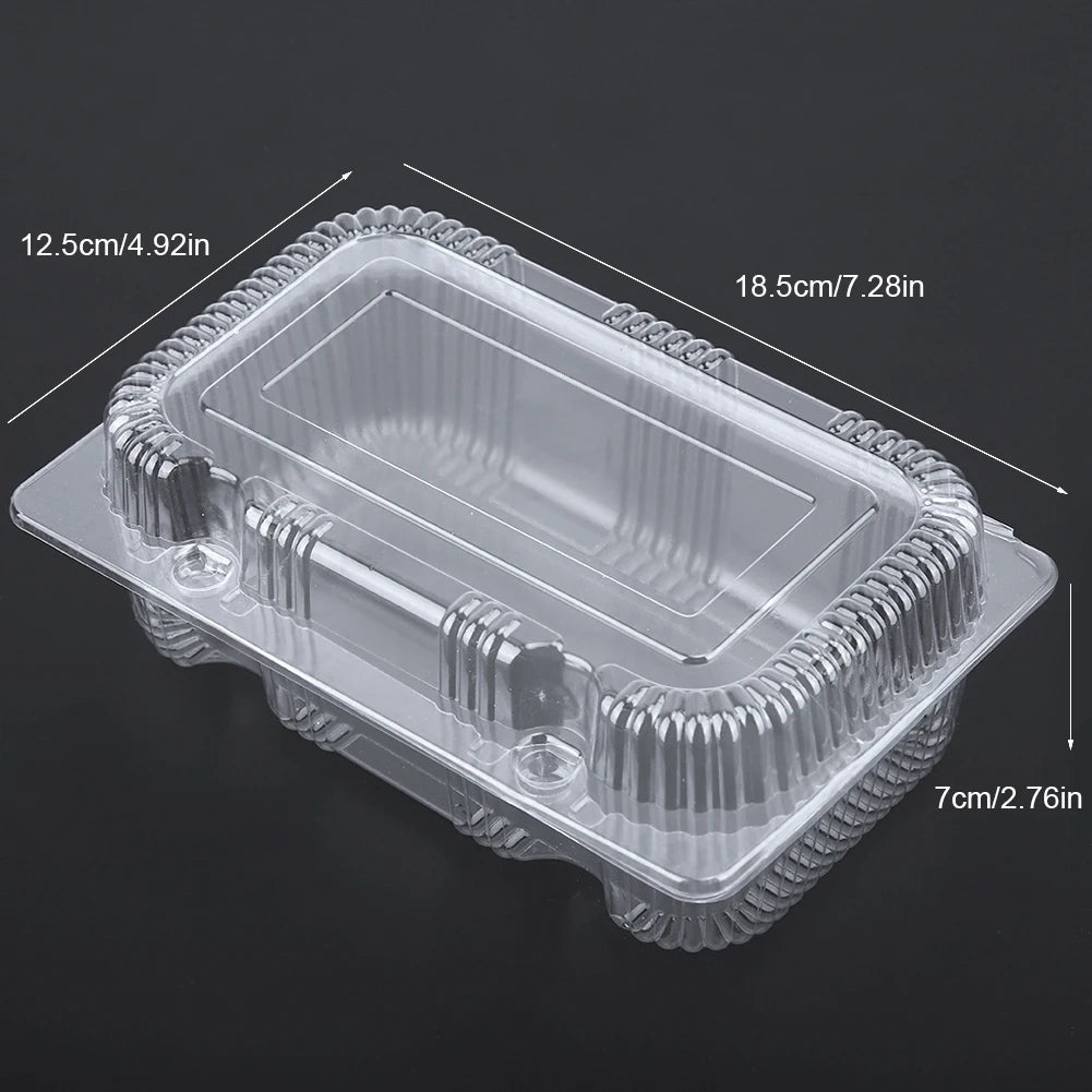25-Pack Disposable Plastic Hinged Loaf Container Food Fruit Storage Box Disposable Box Disposable Container Food Box Storage Box Qme