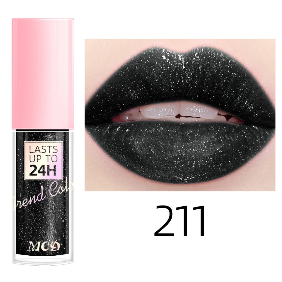 18 Colors Glitter Lip Glaze Long Lasting Gloss Waterproof Liquid Qme 211
