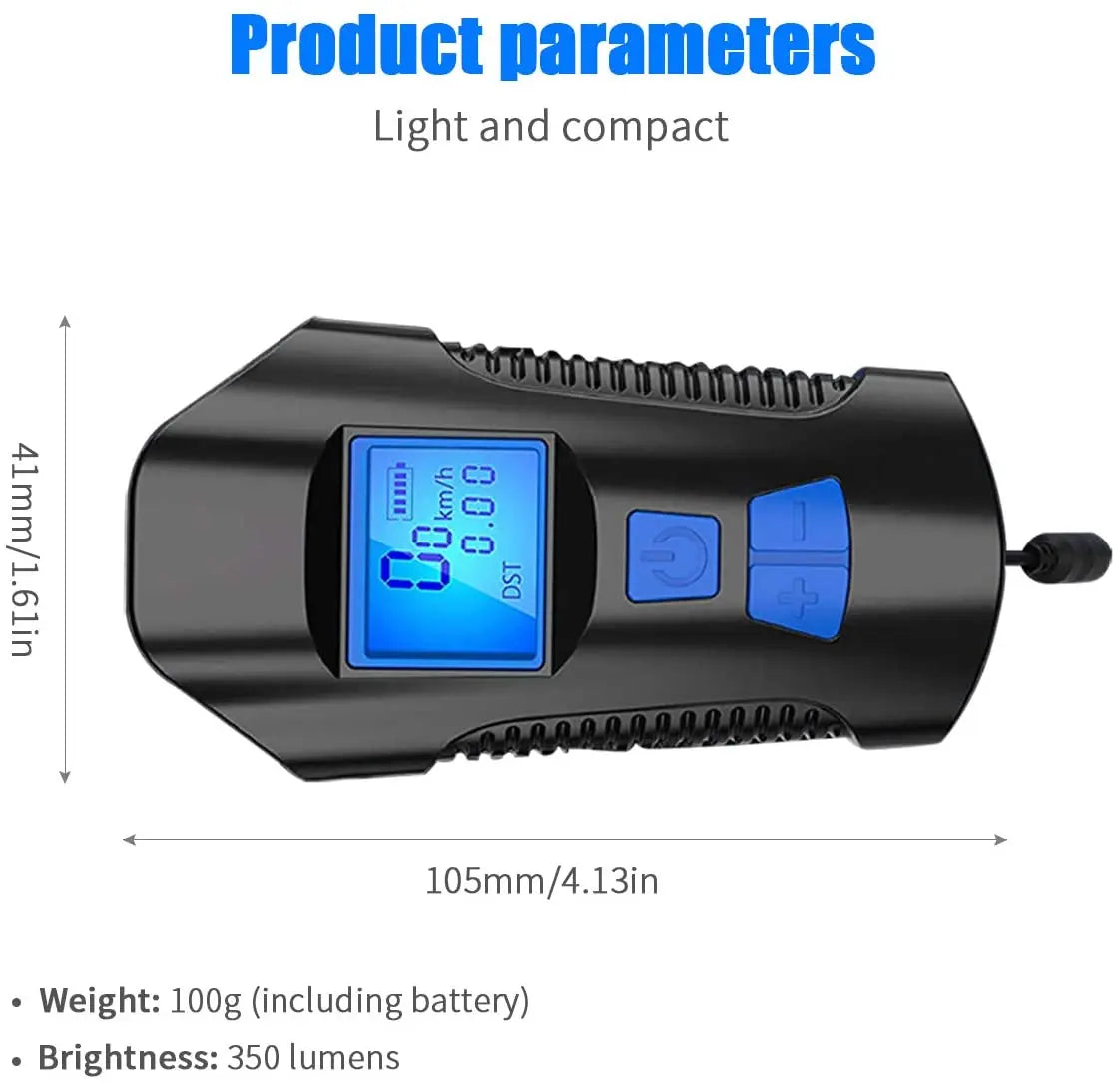 Bike Light Set,Bicycle Headlight with Horn and Speedometer Odometer,USB Rechargeable Bike Front Light and Tail Light Qme