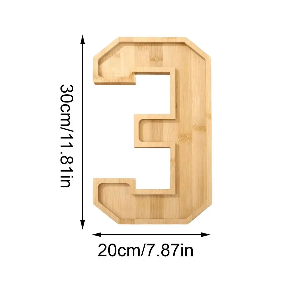 Numbers Party Food Reusable Fruit Display Platter Charcuterie Tray Qme B China Mainland