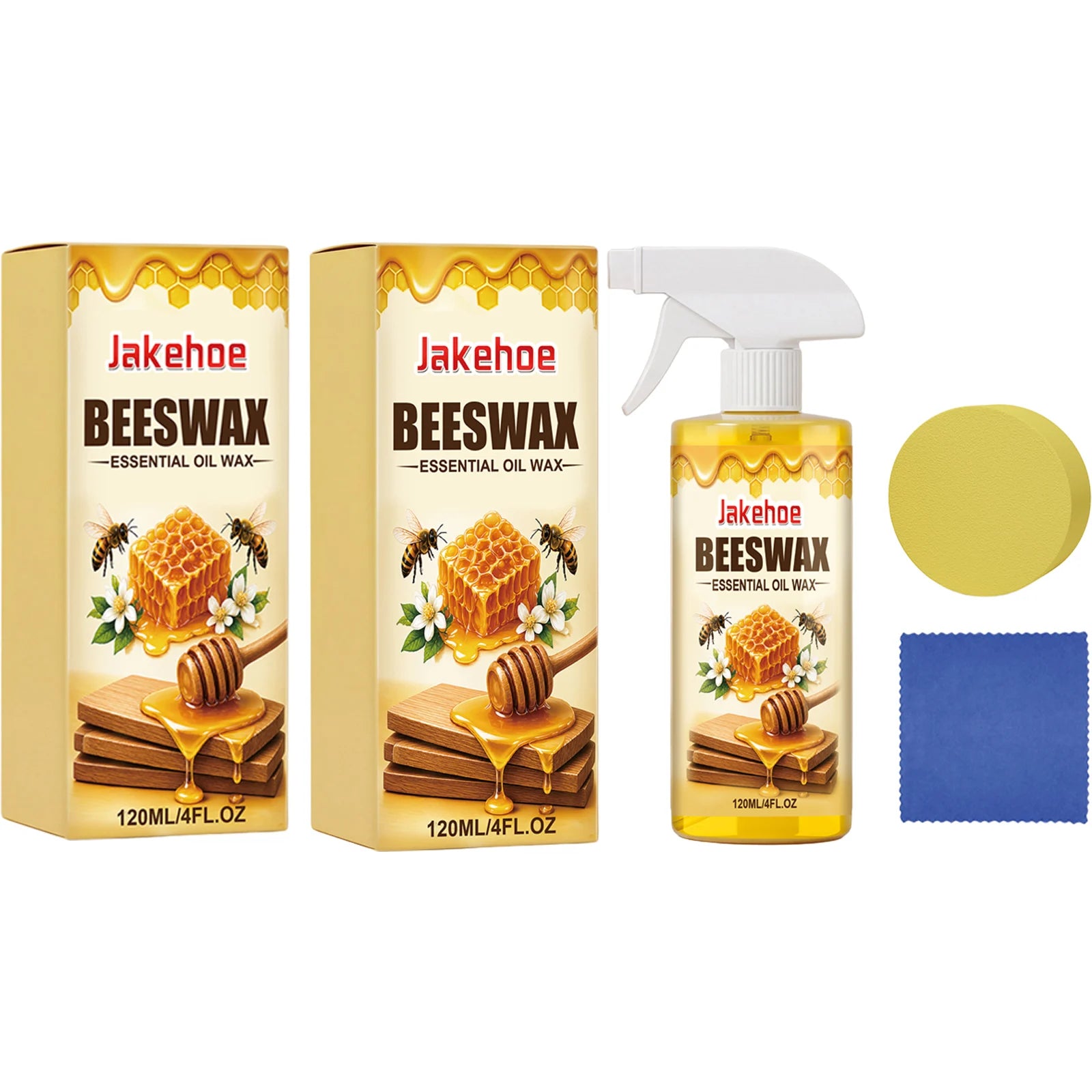 Beeswax Furniture Polish Spray Remove Scratches Restoring Shine Waterproof Routine Maintenance Natural Wood Beeswax Conditioner Qme 2 x 120ML Boxed