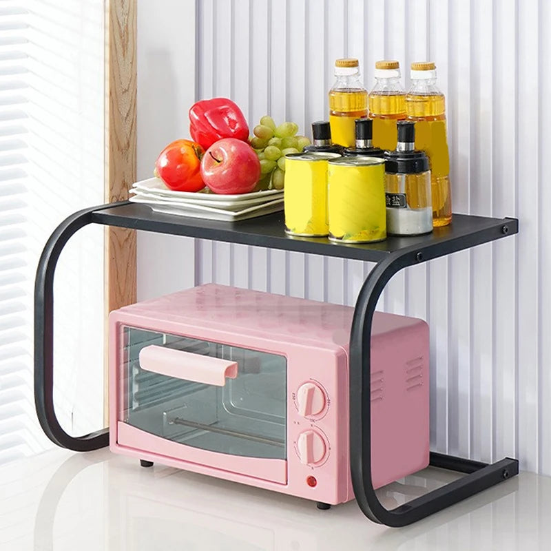 Metal Bracket Large Capacity Microwave Rack Kitchen Oven Household Qme