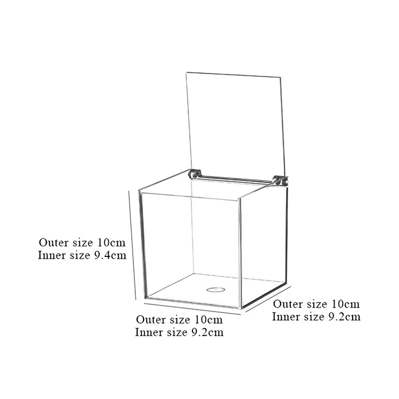 Transparent Acrylic Dust Cover Party Decor Plastic Box Durable Multi Qme A3