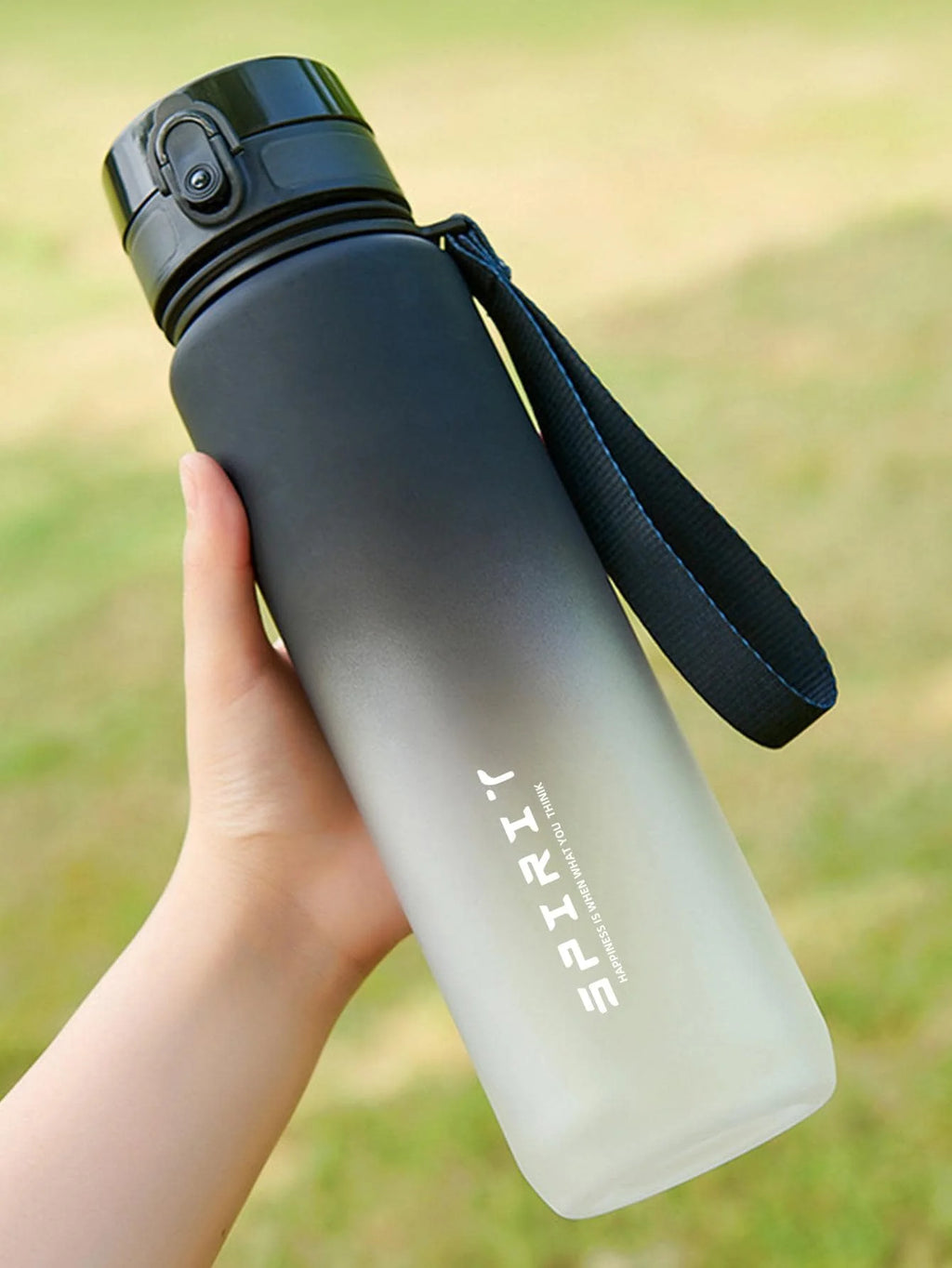 Large Capacity Plastic Gradient Water Cup Outdoor Sports Direct Qme black 901-1000ml