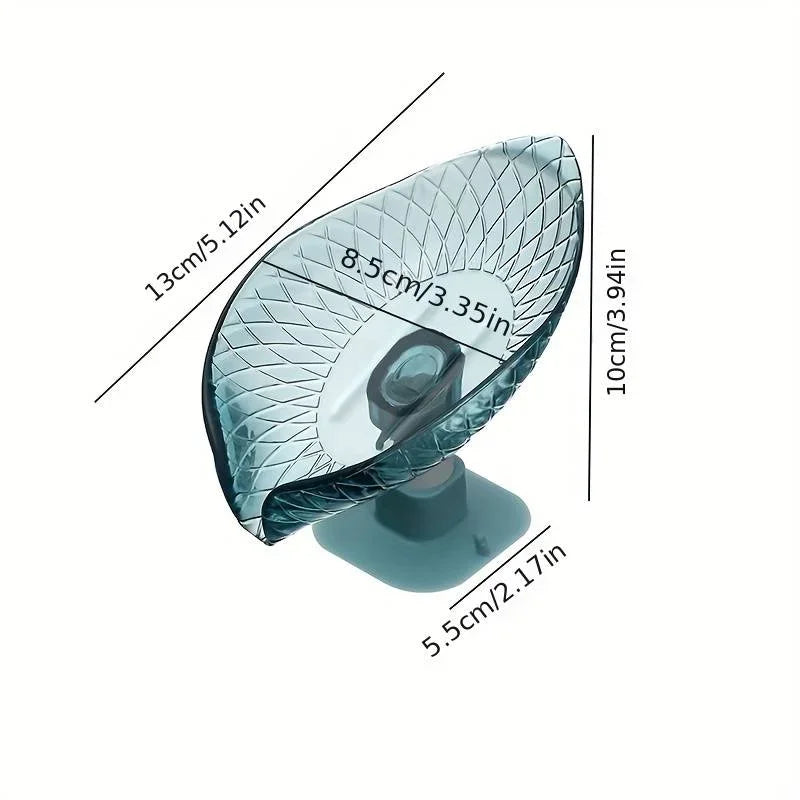 Leaf Shape Soap Box Drain Soap Holder Bathroom Accessories Suction Cup Soap Dish Tray Soap Dish For Bathroom Soap Container Qme