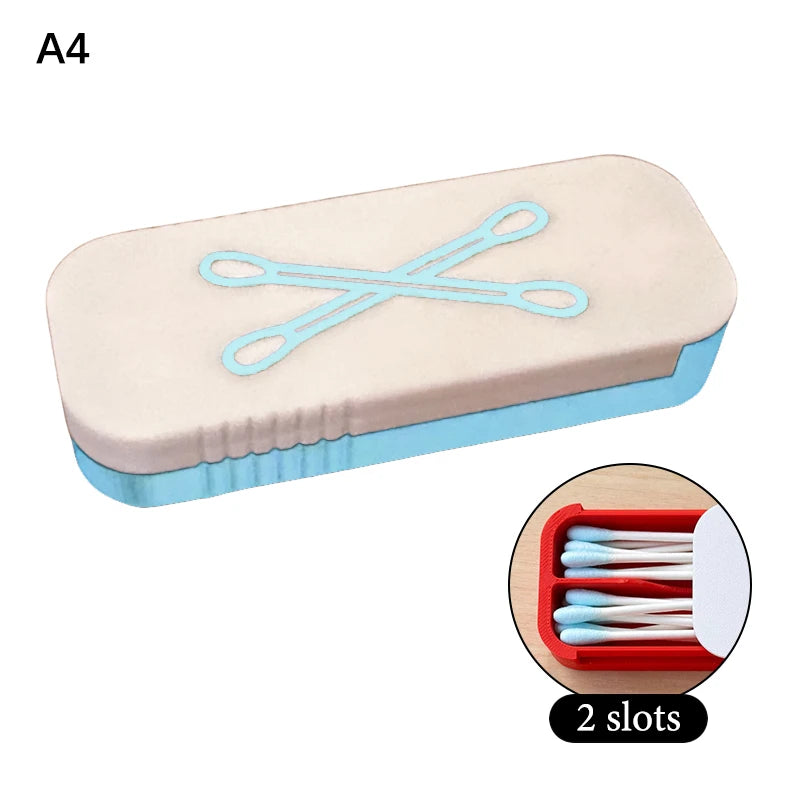 Mini Sliding Cotton Swab Storage Box Portable Case Travel Daily Use Qme A4