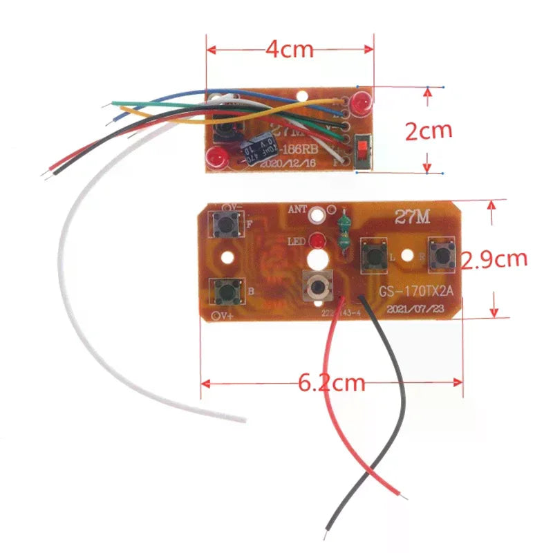 4CH RC Remote Control 27MHz Circuit PCB Transmitter Receiver Board Qme