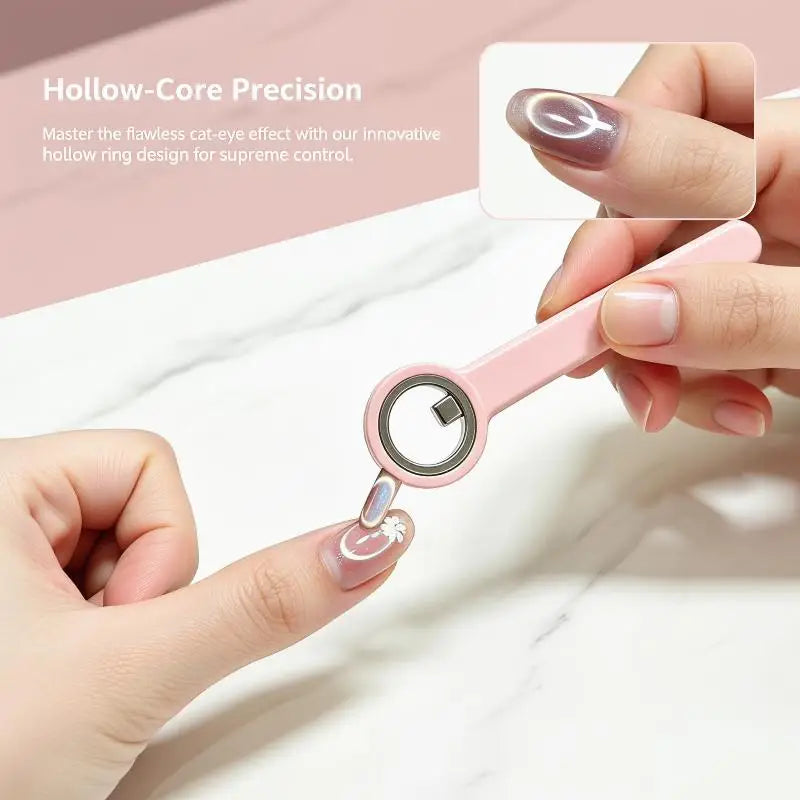 Ring Shaped Cat Eye Magnet Handle Nails Create Hollow Effects Qme