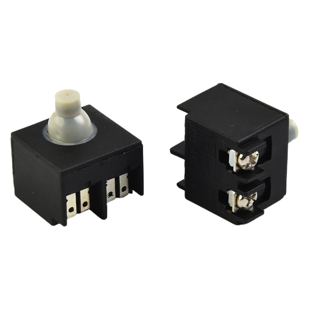 2PCS Angle Grinder Switch Black Plastic Casing Push Button Switch 250V 6A Replacement 100mm Angle Grinder Broken Accessories Qme