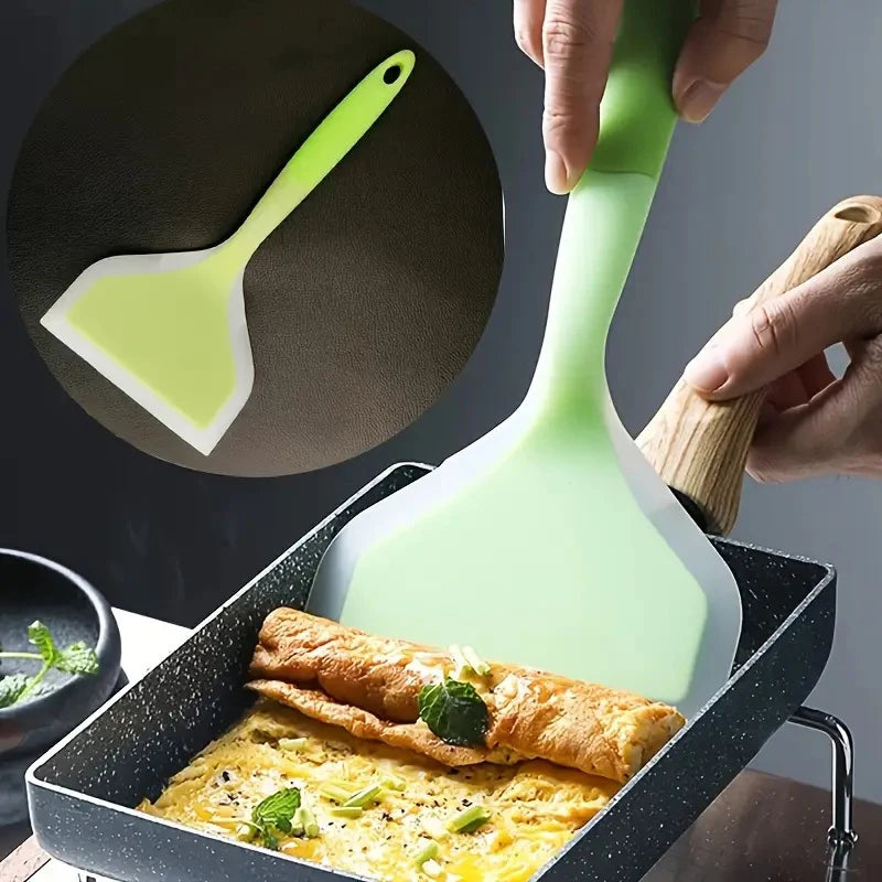 Non-stick Shovel Kitchen Utensils Silicone Spatula Tool Tamagoyaki Qme
