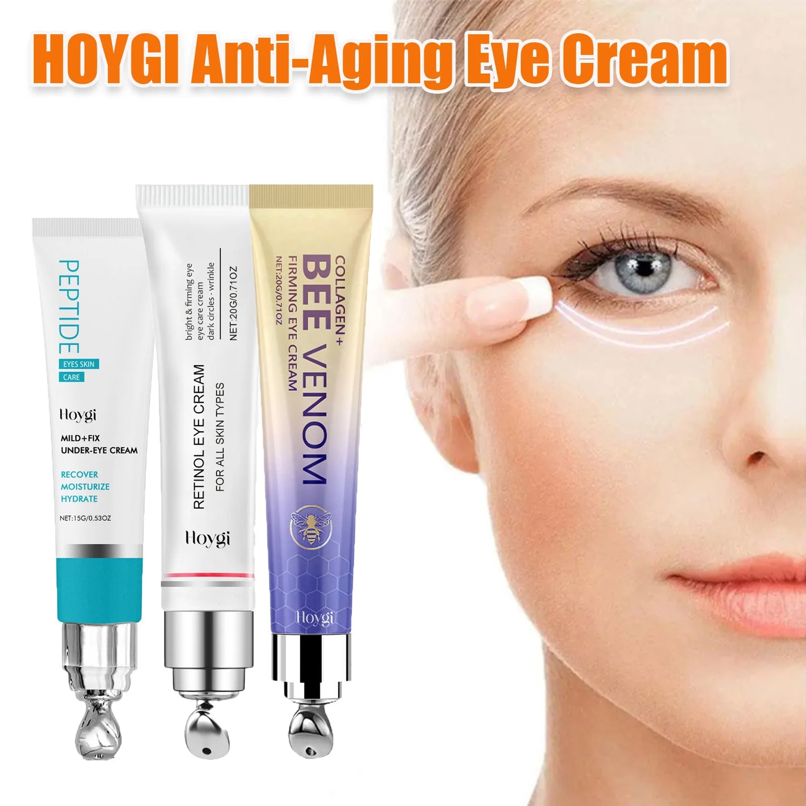Firming Eye Cream Series Retinol & Bee Venom Peptide For Wrinkles Dark Circles Puffiness Firming Moisturizing Anti-Aging Eyecare Qme