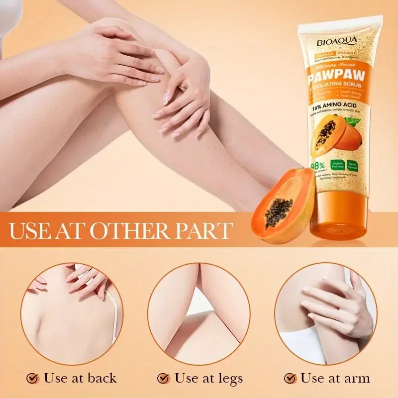 Papaya Vitamin C Exfoliating Scrub Cream Hypoallergenic Moisturizing Qme