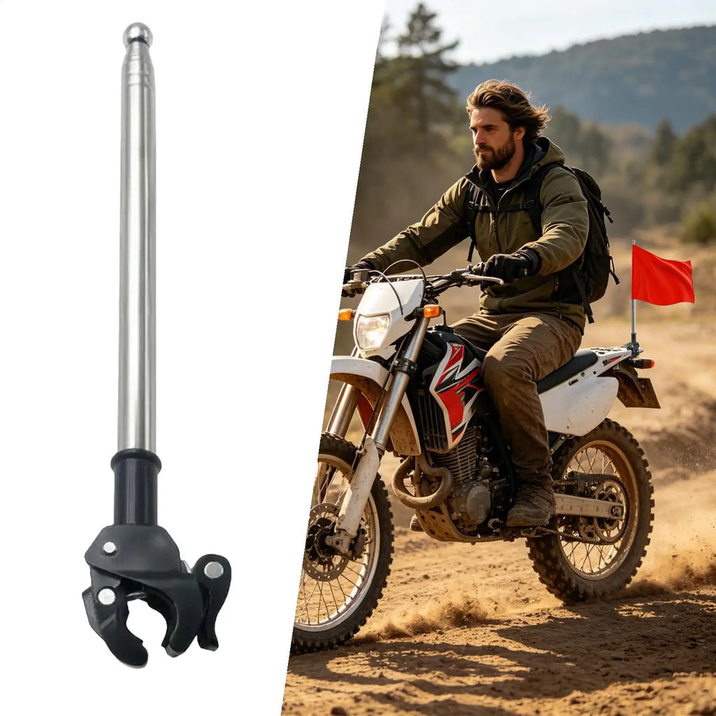 Motorcycle Flag Mount 1 3-Meter Telescopic Adjustable Stainless Steel Qme