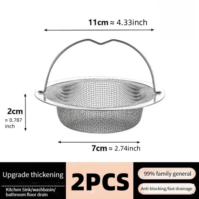 1/2/5PCS Sink Strainer Kitchen Drain Strainer Dish Drainer for Sink With Handle Metal Sink Strainer Floor Drain For Kitchen Kit Qme 2PCS