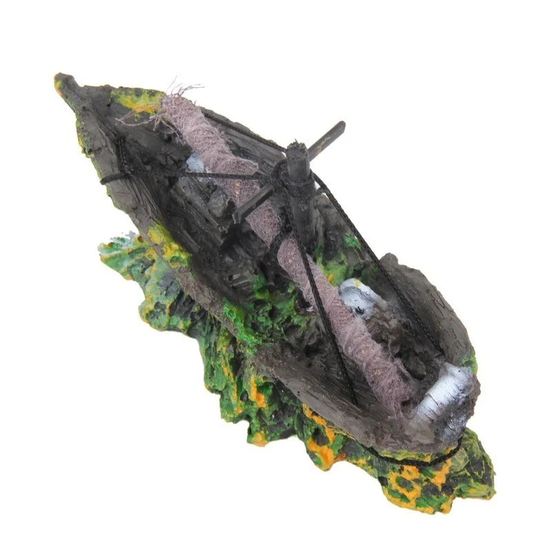 Aquarium Fish Tank Decorations Landscape Pirate Ship Wreck Ship Vintage Resin Design Boat Aquarium Accessories Home Decorations Qme