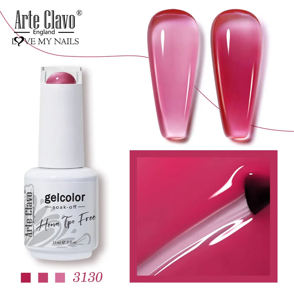 Arte Clavo Jelly Series Semi-transparent Light Pink Peach Gel Nail
