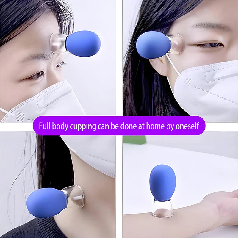 1 Natural Silicone Cupping Massage Cup Body Fac Neck Eye Vacuum Tank Qme