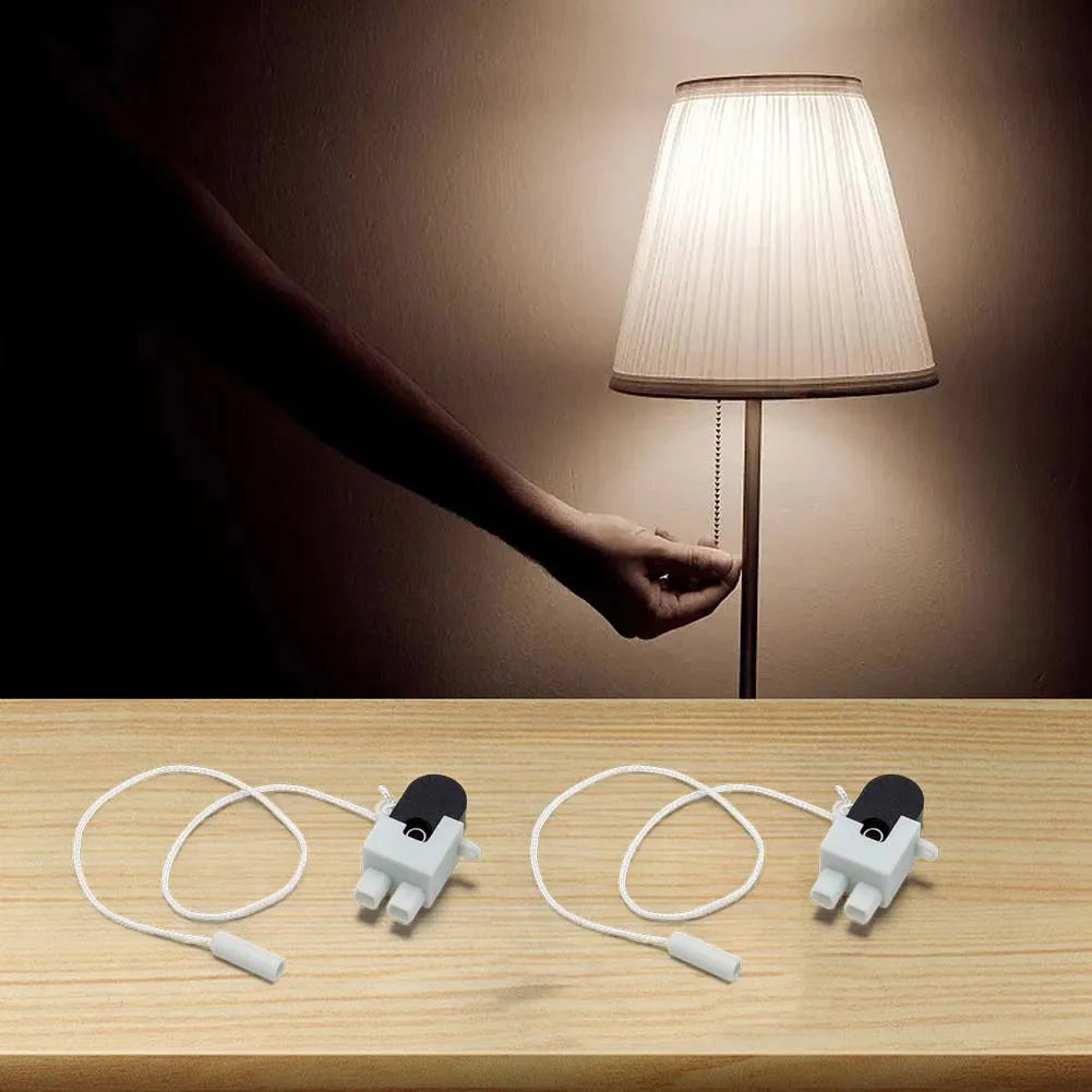 1pc/2pcs Pull Cord Switch With Rotating Pull Switch For Wall Lamp Bedside Lamp Open Single Pull Control Rope Switch Qme