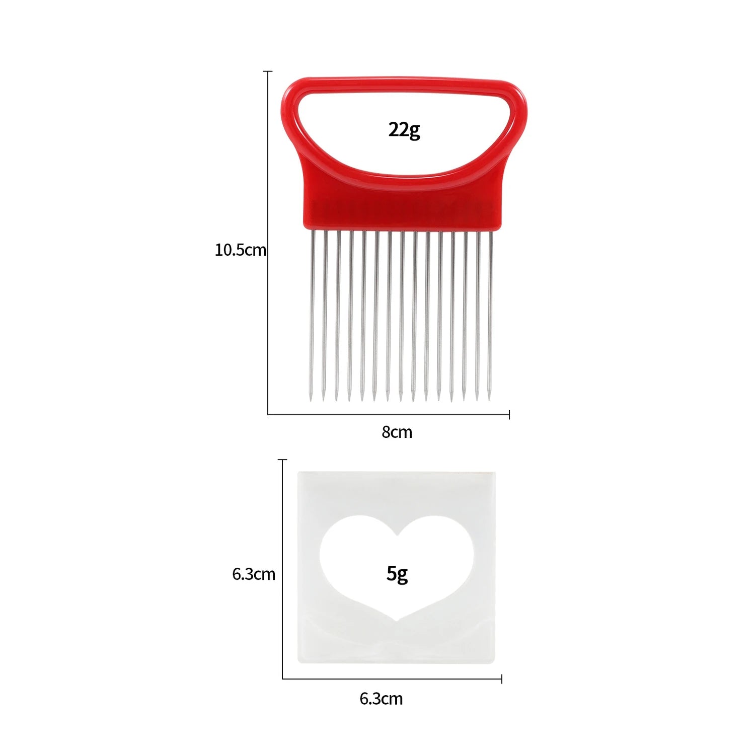 1Pc Effortlessly Slice Onions Colorful Onion Slicer Kitchen Stainless Steel Potato Chip Onion Holder for Vegetable Tomato Eggs Qme