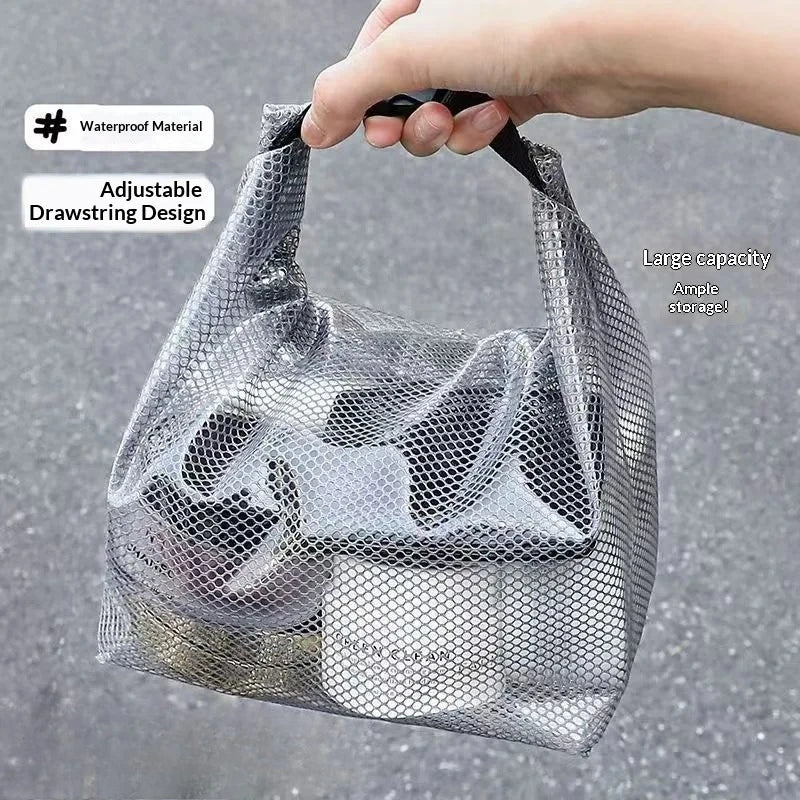 Waterproof Storage Bag, Fitness Clothing, Swimming Bathroom, Large Capacity Drawstring, Outdoor Toiletries Bag Qme