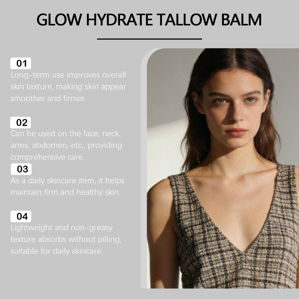 Natural GHK-CU Copper Peptide Tallow Balm for Face Body Firming Hydrating Brightening Moisturizer for Mature Dry Sensitive Skin Qme