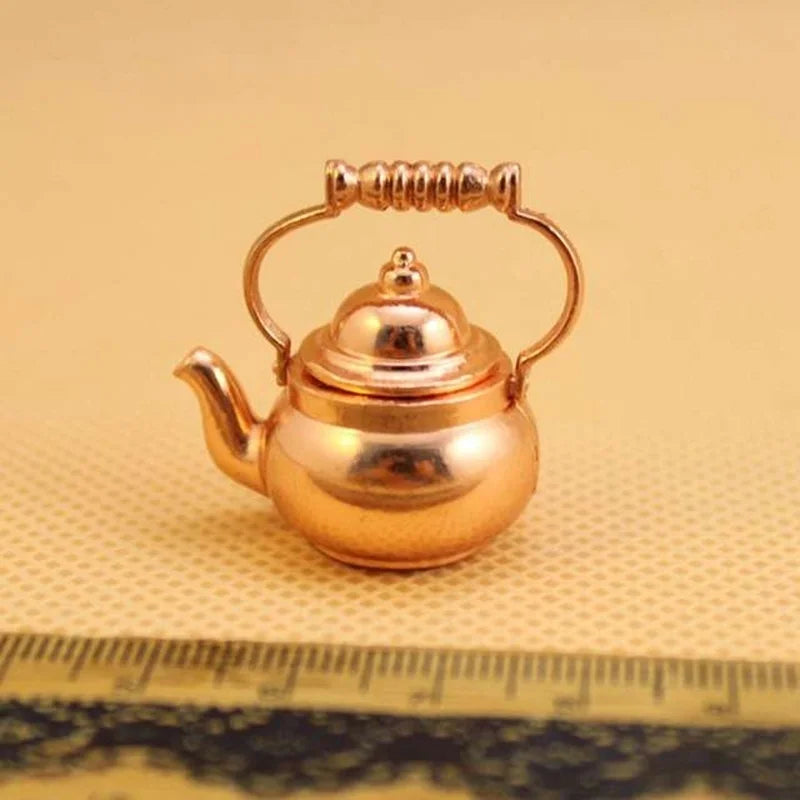 Retro Kettle Open Lid Dollhouse Miniature Re-ment 1:12 Scale Fairy Mini Doll Home Decor Accessories Qme Default Title