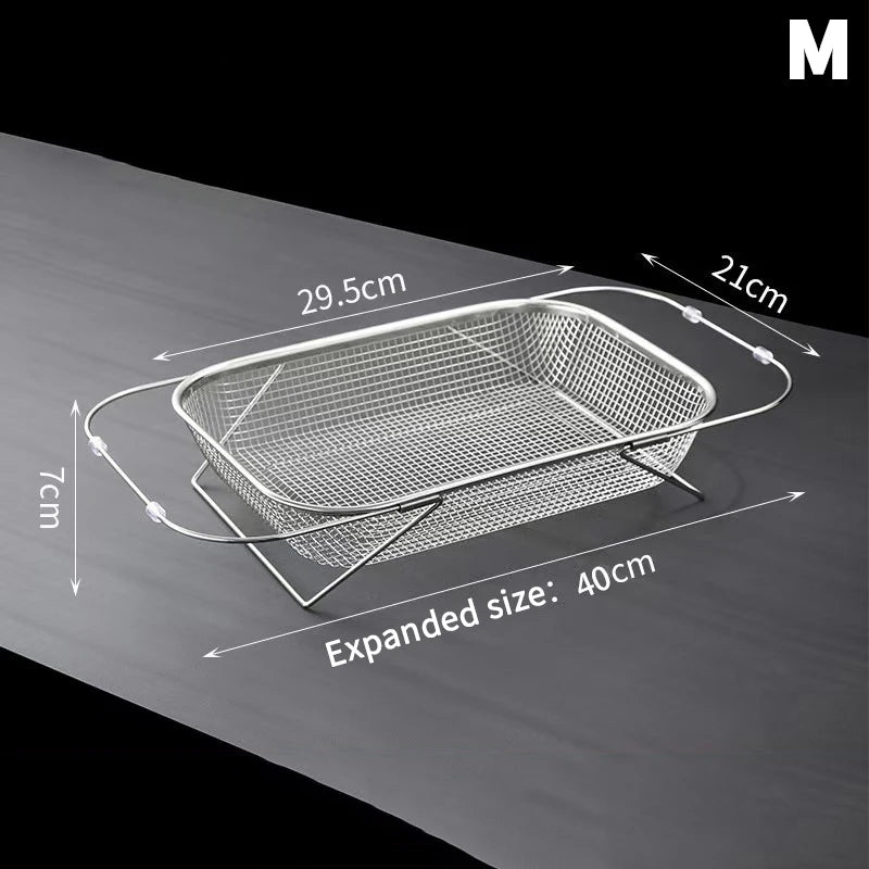 Stainless Steel Kitchen Sink Telescopic Draining Rack Qme M
