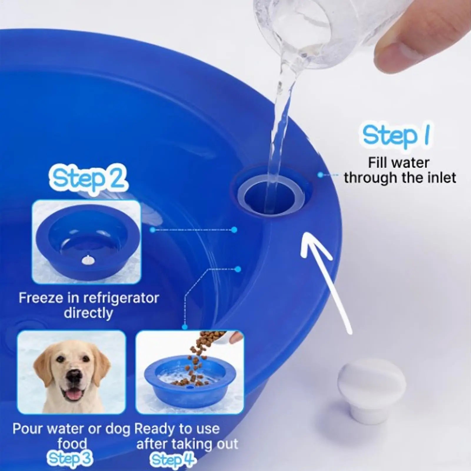NEW Cooling Pet Bowl Leak-Proof Hydration Drinker Dish Portable Cooling Pet Water Bowl For Small Medium Large Breeds Camping RV Qme