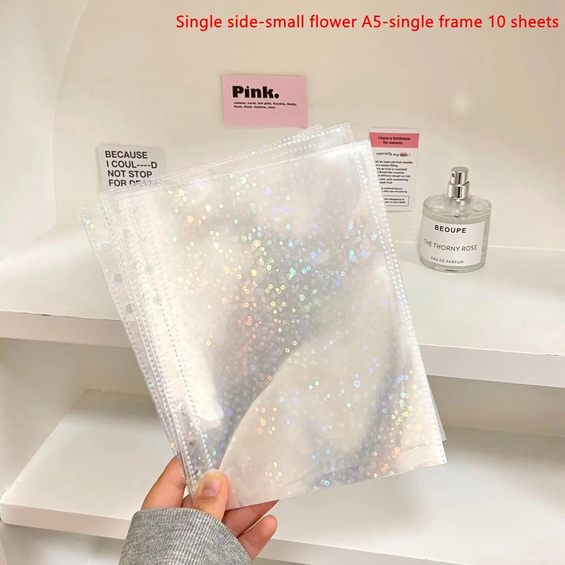 10PCS/set 1/2/4Pockets Grids Photo Album A5 Inner Page Photocard Binder Photo Sleeve 6 Ring Refill Inner Page Photocard Kpop Qme Flower 1 grid