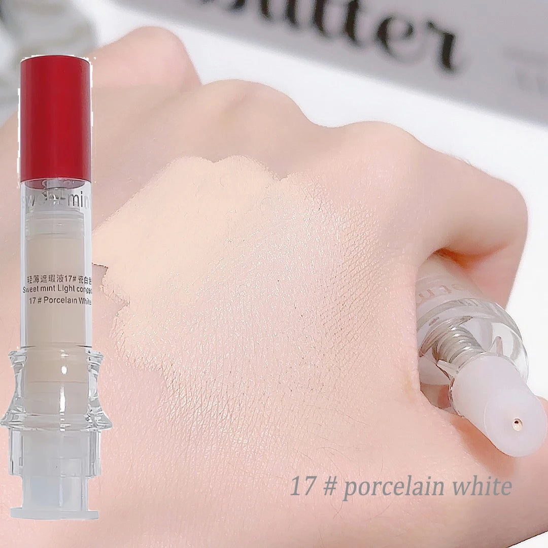Porcelain White Light Concealer Pen Full Coverage Cover Dark Circles Acne Pores Press Concealer Matte Foundation Cream Cosmetic Qme 17 porcelain white