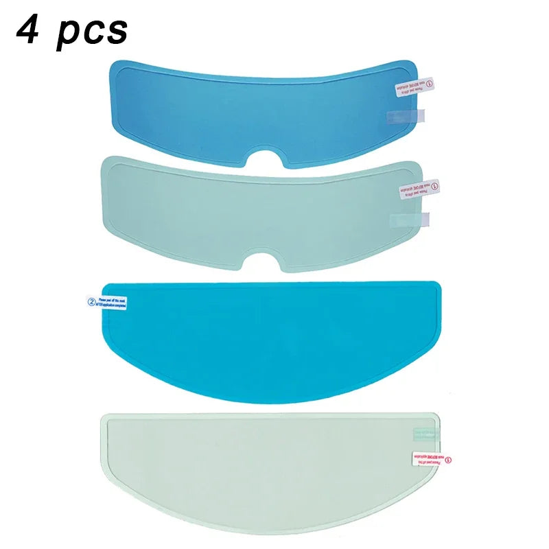 Universal Motorcycle Helmet Rainproof Film Safety Driving Durable Nano Coating Sticker Anti-Fog Film Moto Helmets Accessories Qme Mix 4pcs