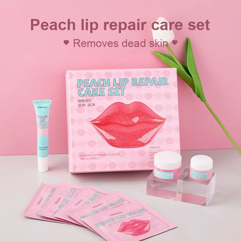 Peach Lip Care Mask Scrub Bubble Hyrating Balm Lips Skin Nourishing Qme