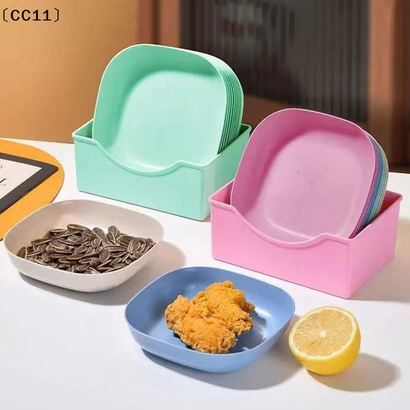 Snack Plate Macaron Simple Straw Bone Spitting Candy Fruit Cookie Qme