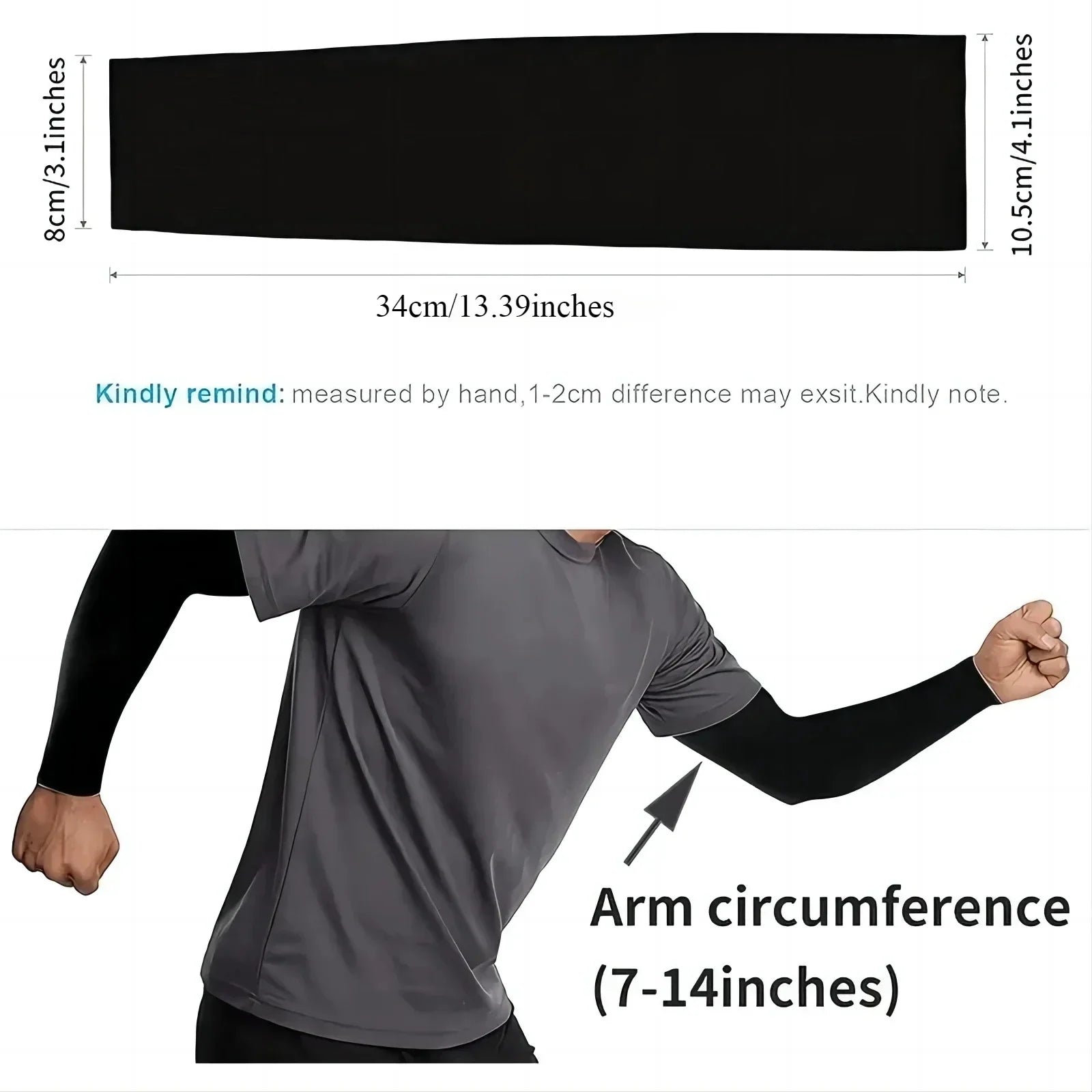 1 Pair Ice Silk Sun Protection Arm Covers Unisex Elbow Cover Outdoor Cycling Running Fishing Driving Cool Anti-UV Arm Sleeves Qme