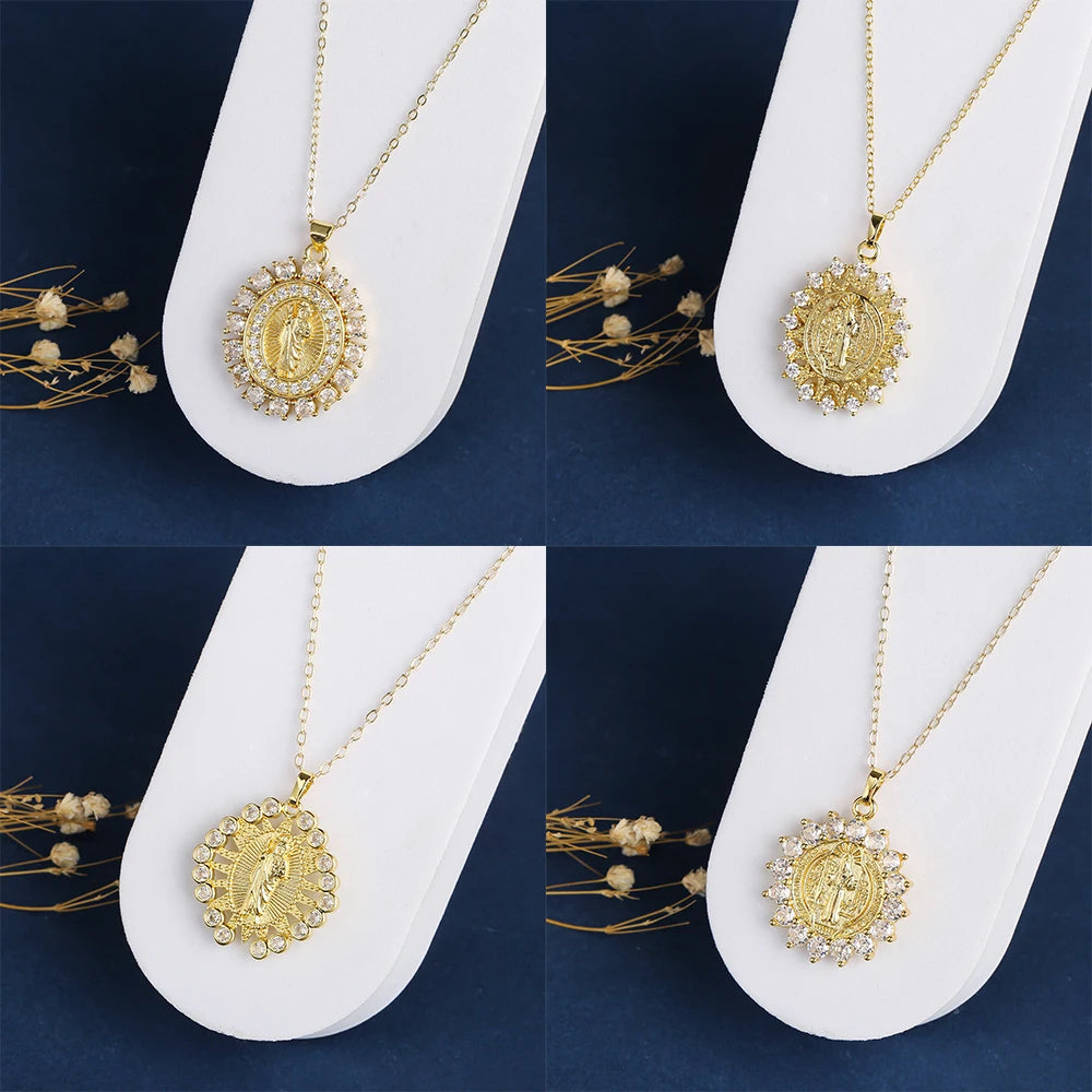 High Quality Luxury Zirconia Religious Character St. Jude Pendant Necklace Personalized for Man Woman Party Classic Jewelry Gift Qme