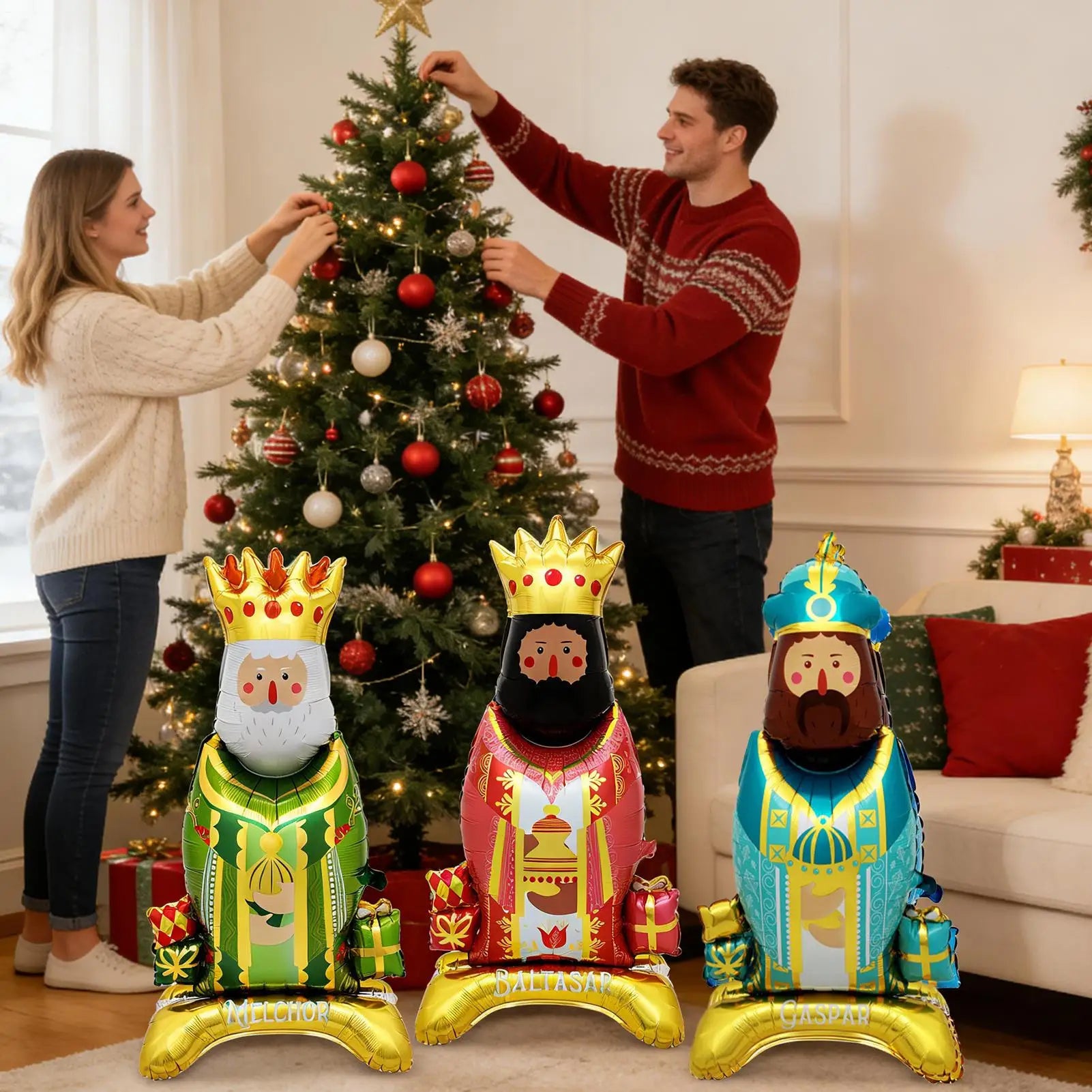 3pcs/set Kings Balloons King's Head Crown Balloons Cartoon King Aluminum Film Balloon Baby Shower Supplies Christmas Gift Globos Qme