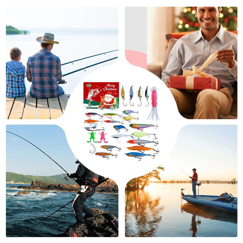 Christmas Calendar 2025 Advent Fishing Accessories Gear Countdown Men Qme