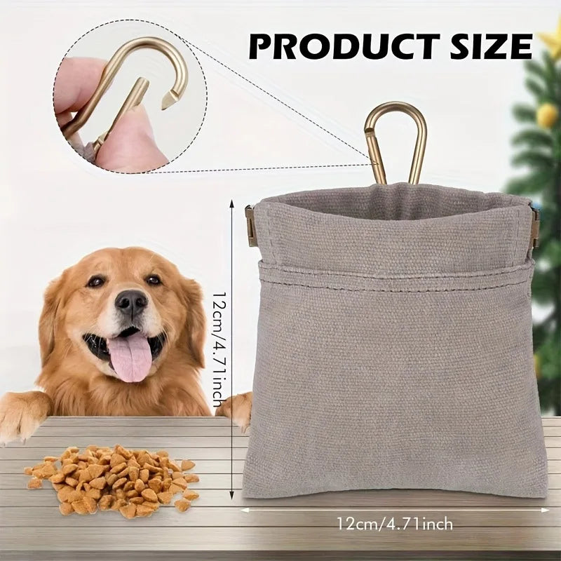 Pet waterproof canvas outdoor walking snack bag, used for pet dog outdoor training snack bag waist hanging bag Qme