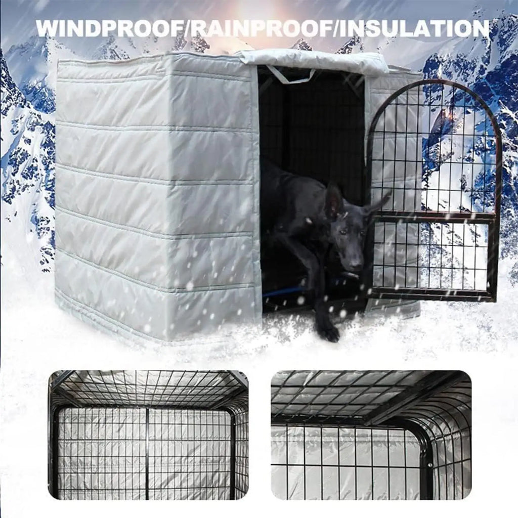 Crate Cover Protective Waterproof Pet Supplies With Breathable Roll-Up Side Window Cage Covers For Dog Crates For Indoor Outdoor Qme